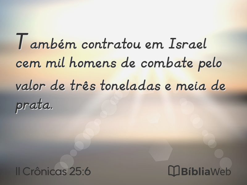 II Crônicas 25:6 em imagem para compartilhar