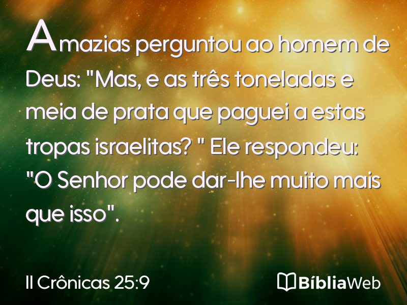 II Crônicas 25:9 em imagem para compartilhar