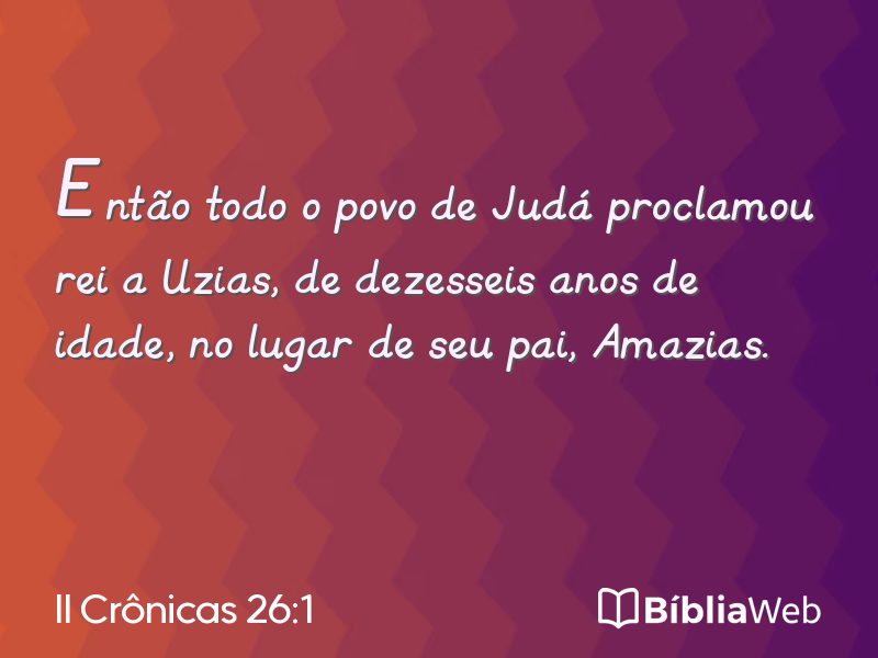 II Crônicas 26:1 em imagem para compartilhar