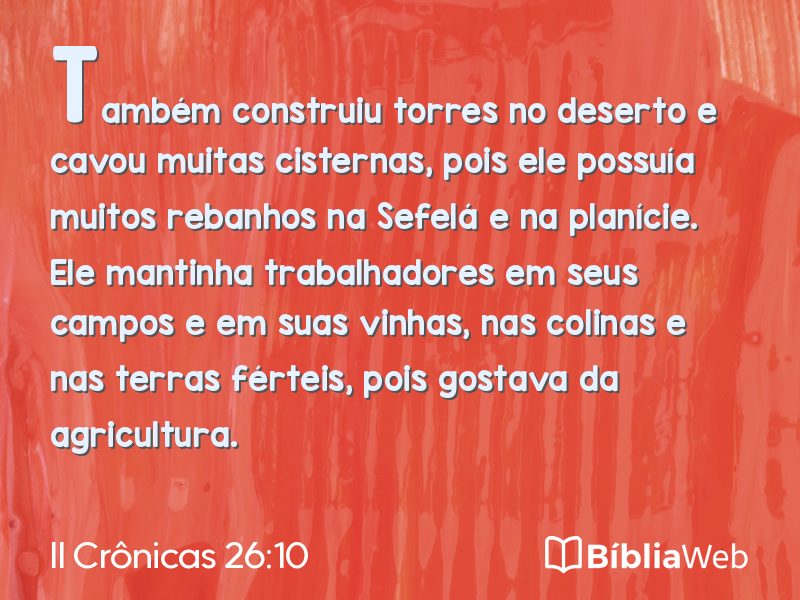 II Crônicas 26:10 em imagem para compartilhar