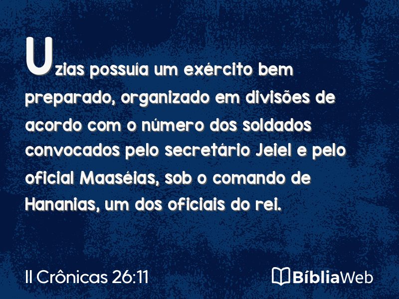 II Crônicas 26:11 em imagem para compartilhar
