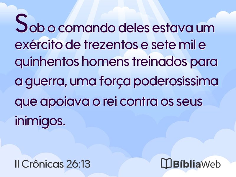 II Crônicas 26:13 em imagem para compartilhar