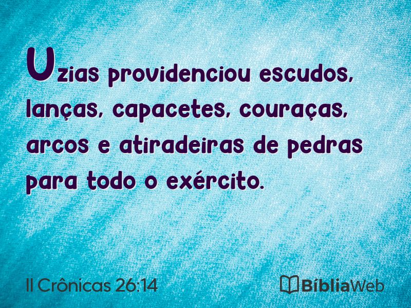 II Crônicas 26:14 em imagem para compartilhar