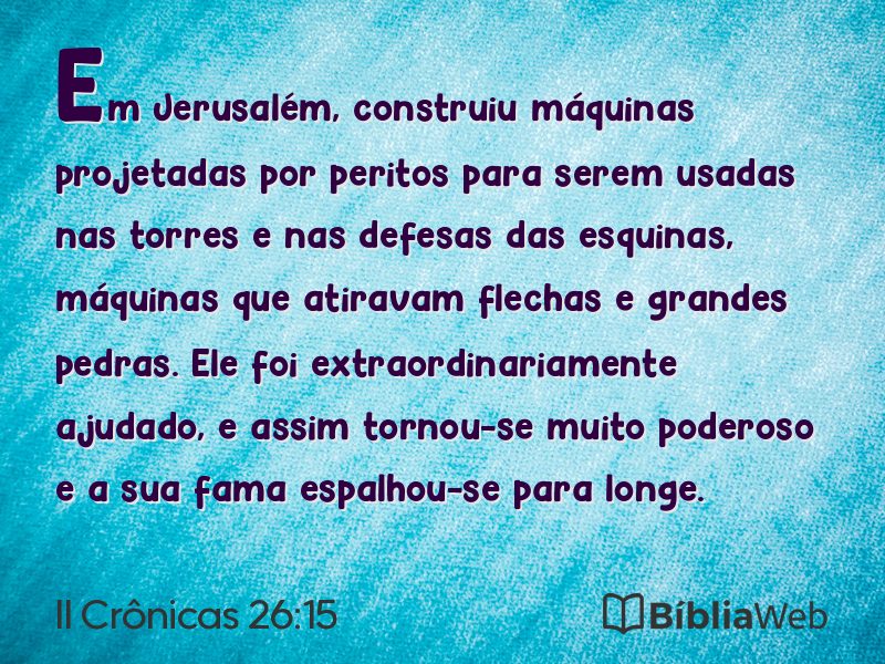 II Crônicas 26:15 em imagem para compartilhar