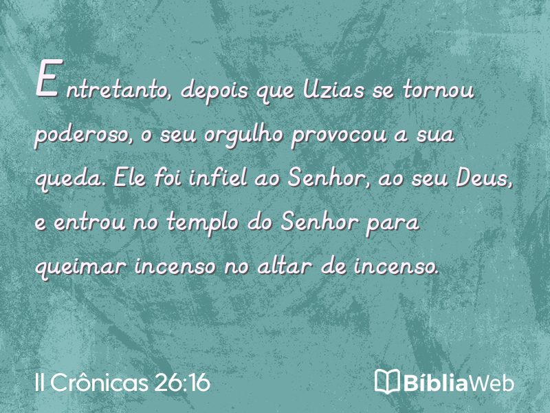 II Crônicas 26:16 em imagem para compartilhar