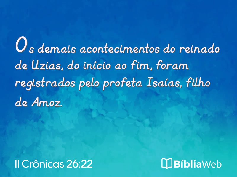 II Crônicas 26:22 em imagem para compartilhar