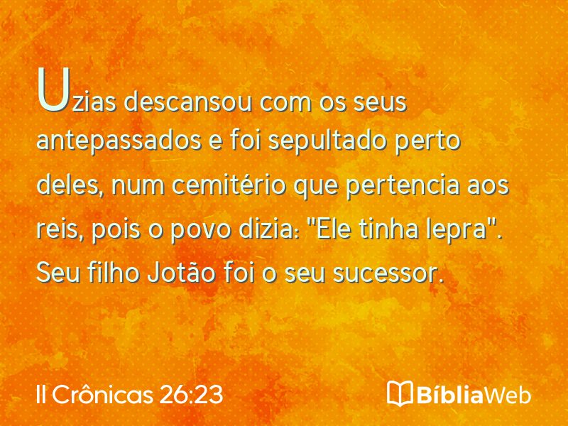 II Crônicas 26:23 em imagem para compartilhar