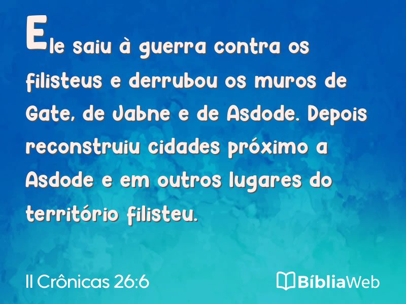 II Crônicas 26:6 em imagem para compartilhar