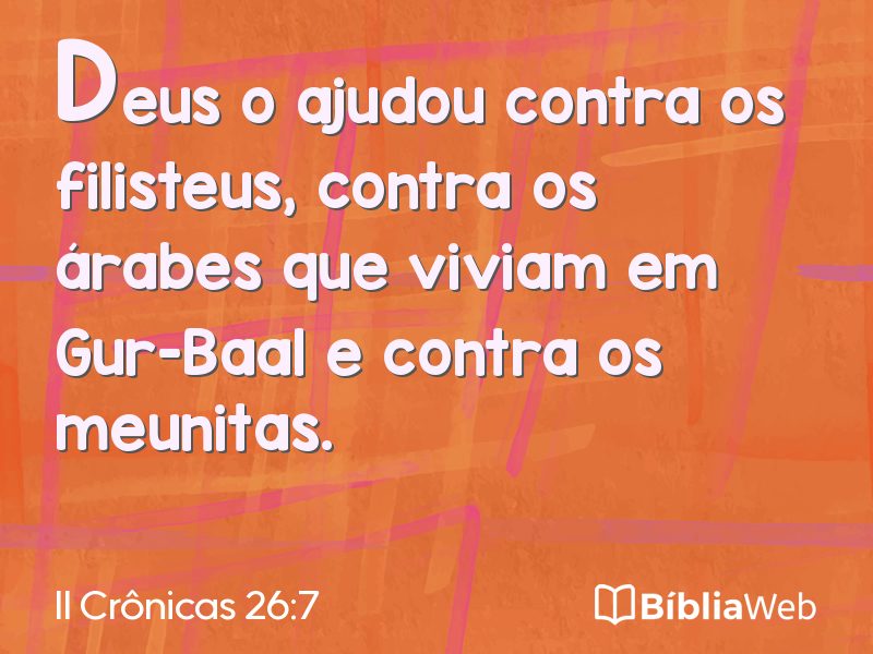 II Crônicas 26:7 em imagem para compartilhar