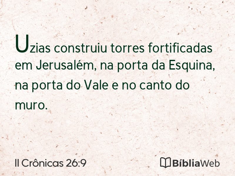 II Crônicas 26:9 em imagem para compartilhar