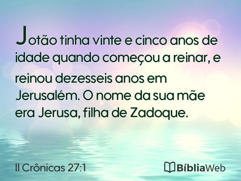 II Crônicas 27:1 em imagem para compartilhar