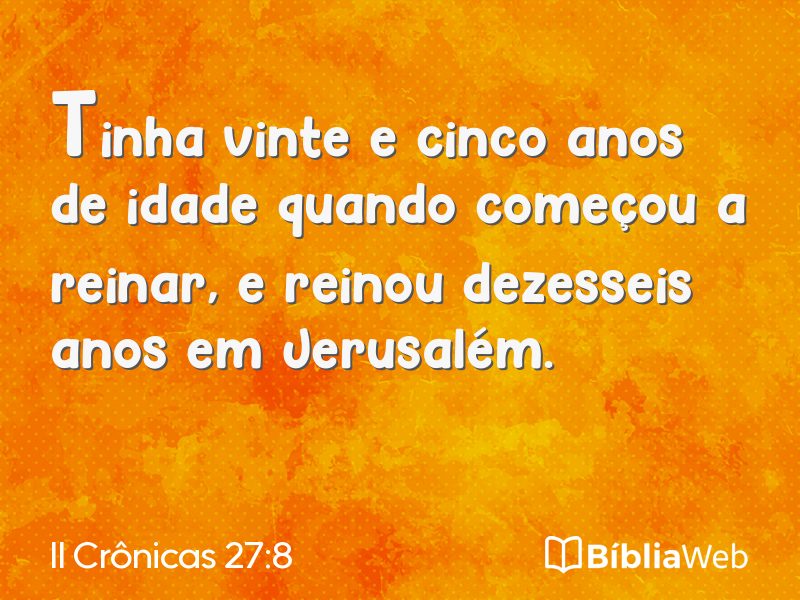 II Crônicas 27:8 em imagem para compartilhar