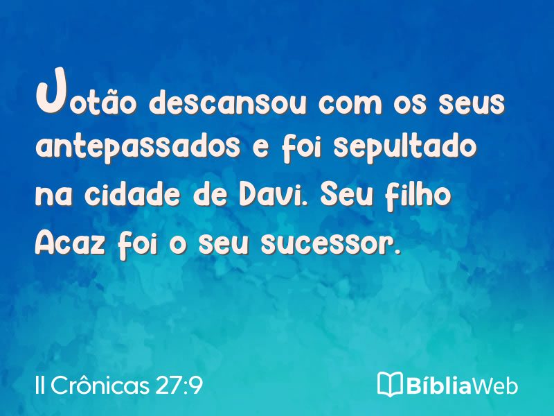 II Crônicas 27:9 em imagem para compartilhar