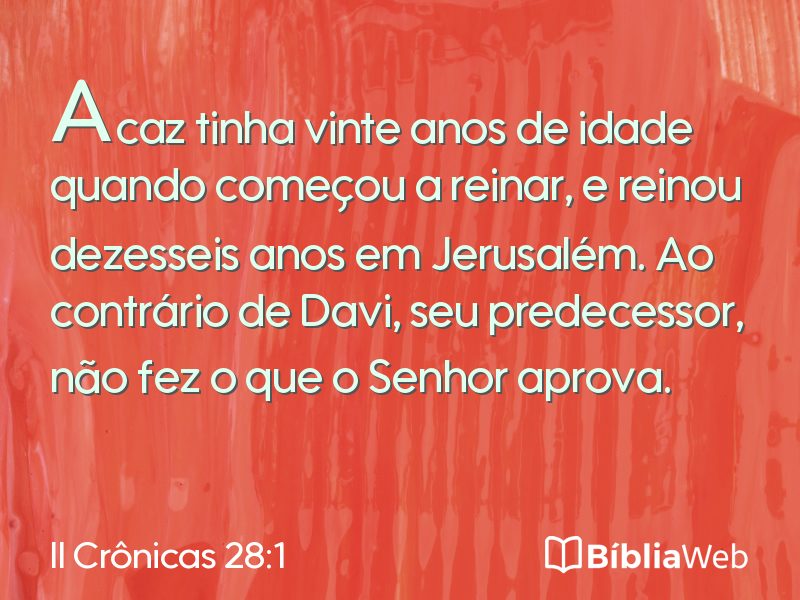 II Crônicas 28:1 em imagem para compartilhar