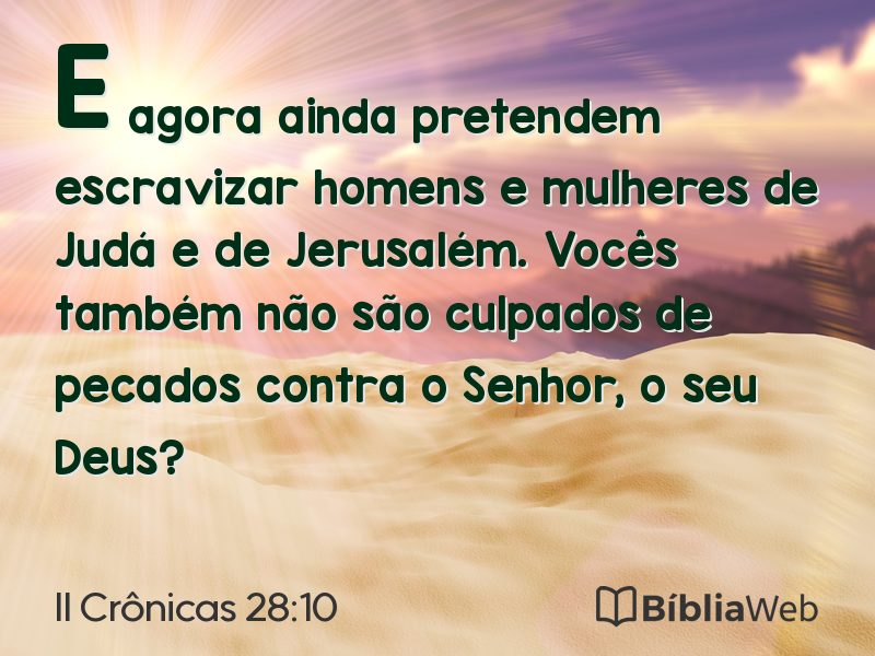 II Crônicas 28:10 em imagem para compartilhar
