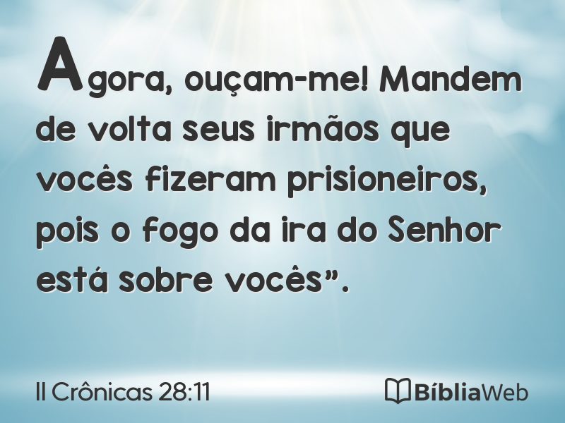 II Crônicas 28:11 em imagem para compartilhar