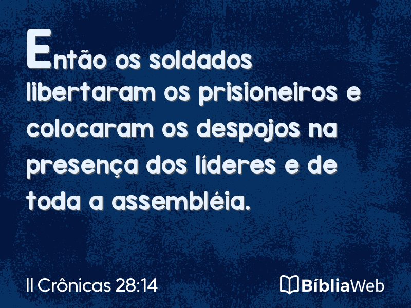 II Crônicas 28:14 em imagem para compartilhar