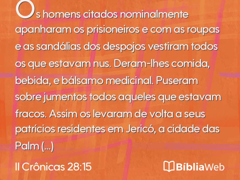 II Crônicas 28:15 em imagem para compartilhar