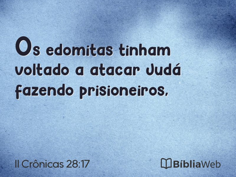 II Crônicas 28:17 em imagem para compartilhar