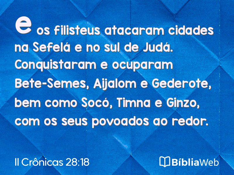 II Crônicas 28:18 em imagem para compartilhar