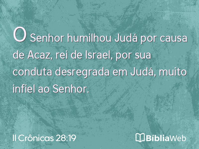 II Crônicas 28:19 em imagem para compartilhar