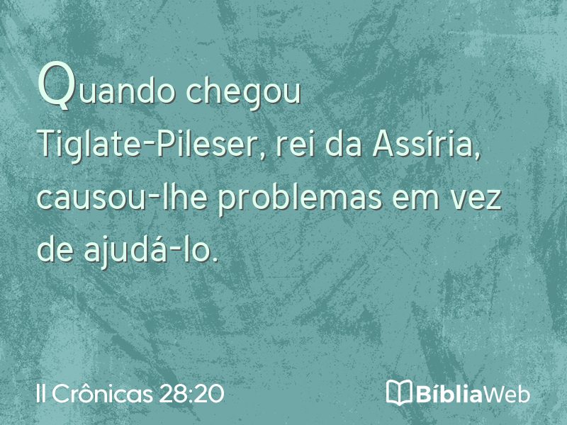 II Crônicas 28:20 em imagem para compartilhar