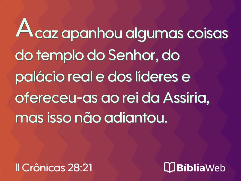 II Crônicas 28:21 em imagem para compartilhar