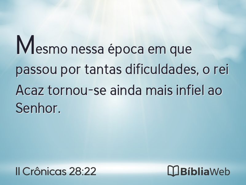 II Crônicas 28:22 em imagem para compartilhar