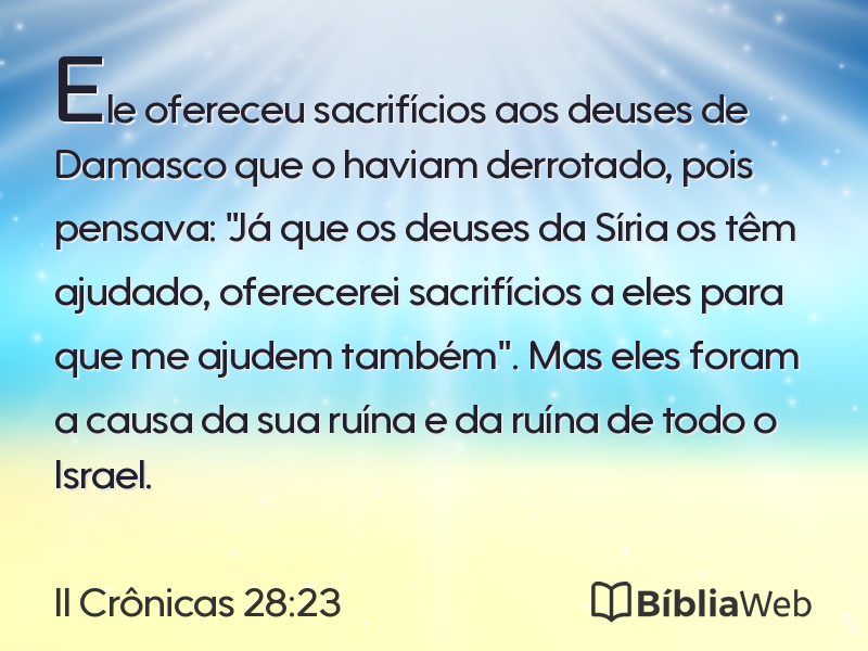 II Crônicas 28:23 em imagem para compartilhar