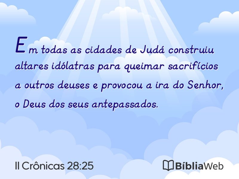 II Crônicas 28:25 em imagem para compartilhar