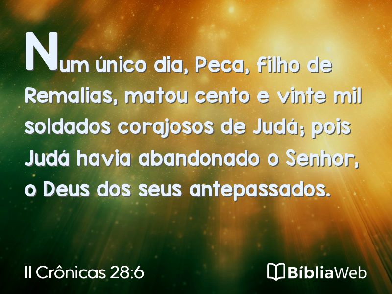 II Crônicas 28:6 em imagem para compartilhar
