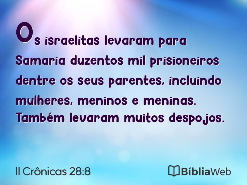 II Crônicas 28:8 em imagem para compartilhar
