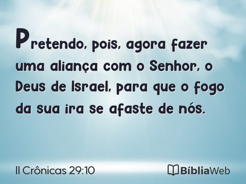 II Crônicas 29:10 em imagem para compartilhar