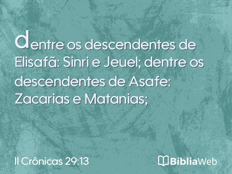 II Crônicas 29:13 em imagem para compartilhar