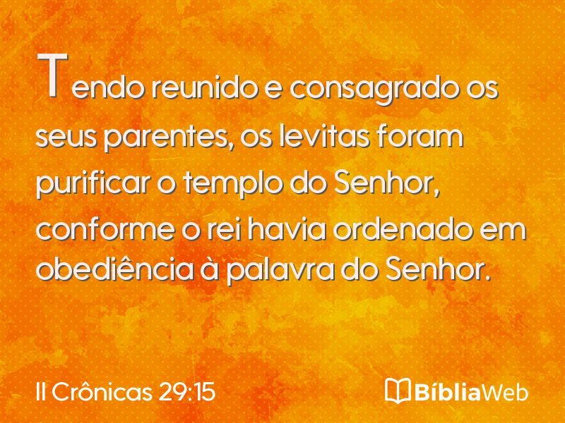 II Crônicas 29:15 em imagem para compartilhar