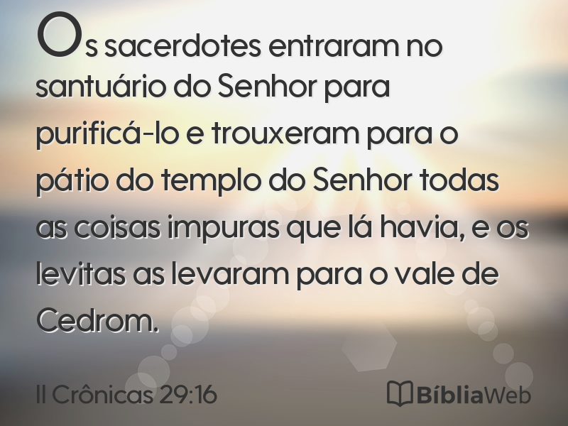 II Crônicas 29:16 em imagem para compartilhar