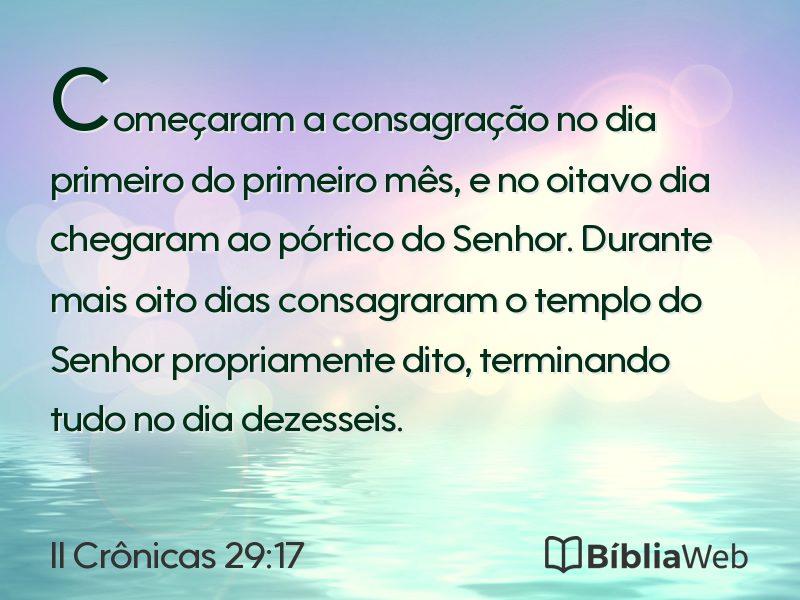 II Crônicas 29:17 em imagem para compartilhar