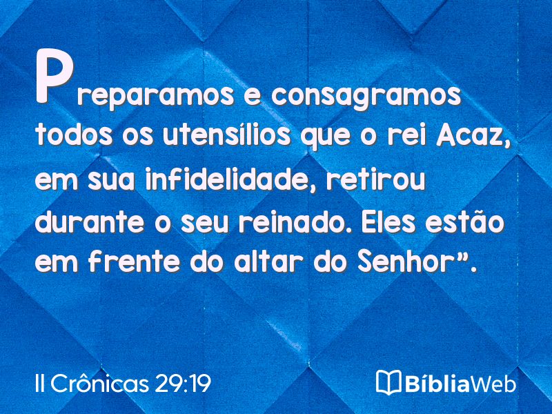 II Crônicas 29:19 em imagem para compartilhar