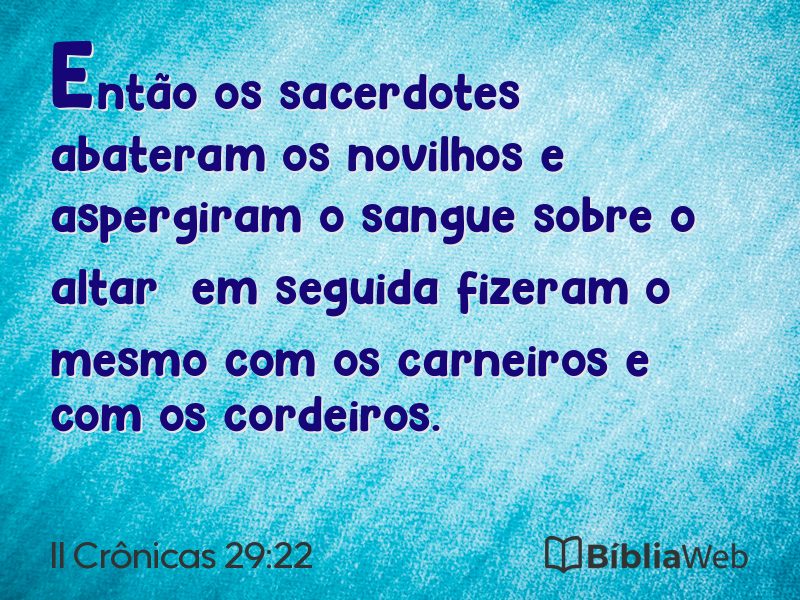 II Crônicas 29:22 em imagem para compartilhar