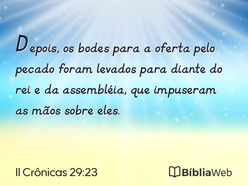 II Crônicas 29:23 em imagem para compartilhar