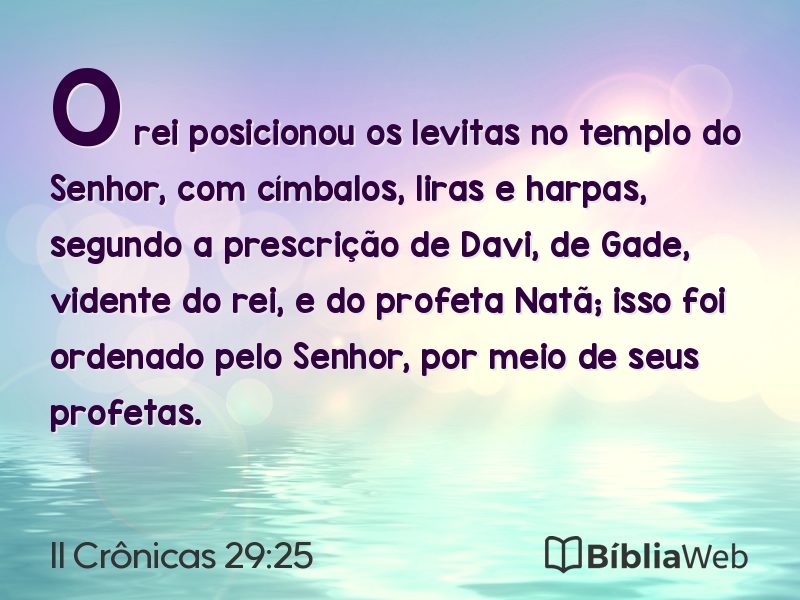 II Crônicas 29:25 em imagem para compartilhar