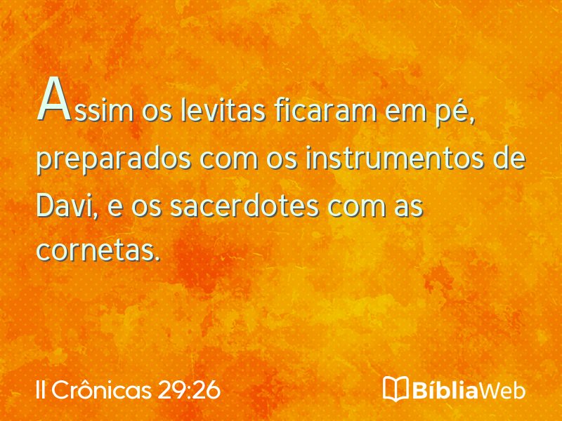 II Crônicas 29:26 em imagem para compartilhar