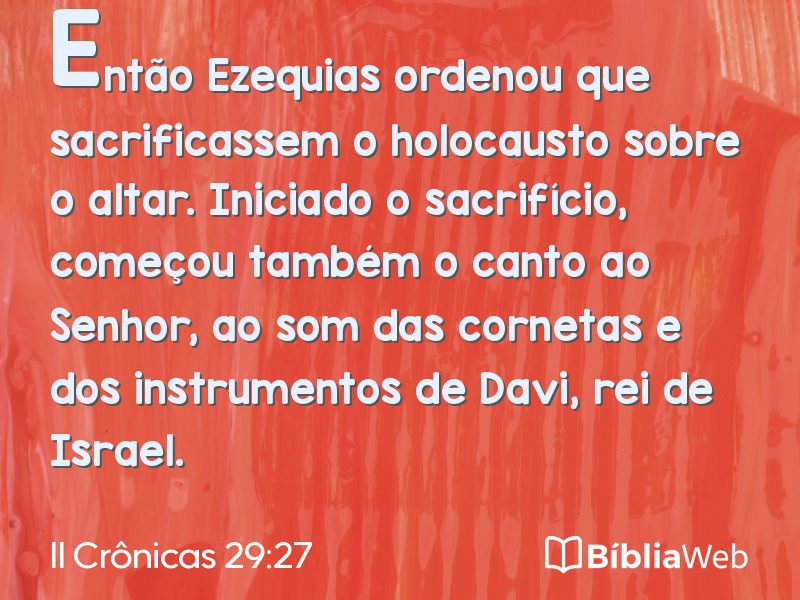 II Crônicas 29:27 em imagem para compartilhar