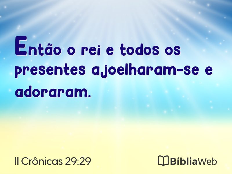 II Crônicas 29:29 em imagem para compartilhar