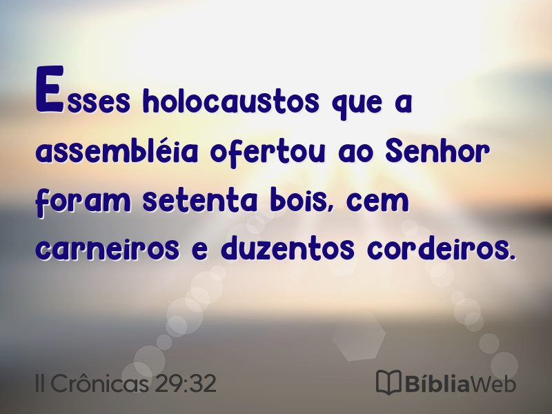 II Crônicas 29:32 em imagem para compartilhar