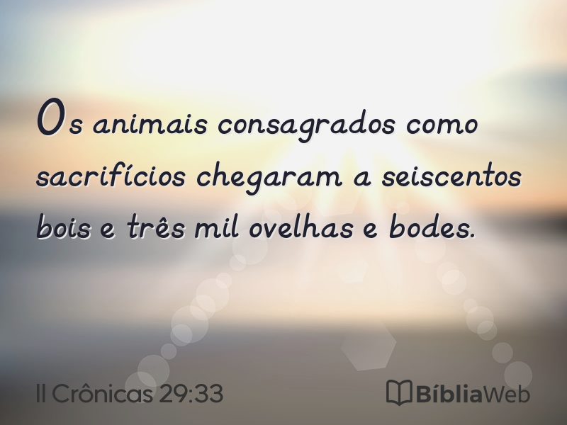 II Crônicas 29:33 em imagem para compartilhar