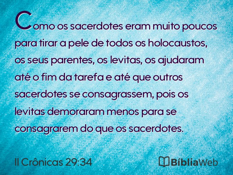 II Crônicas 29:34 em imagem para compartilhar