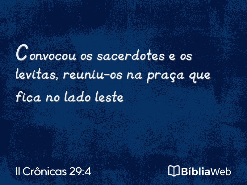II Crônicas 29:4 em imagem para compartilhar