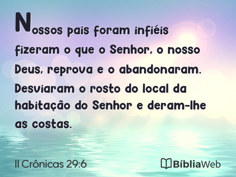 II Crônicas 29:6 em imagem para compartilhar