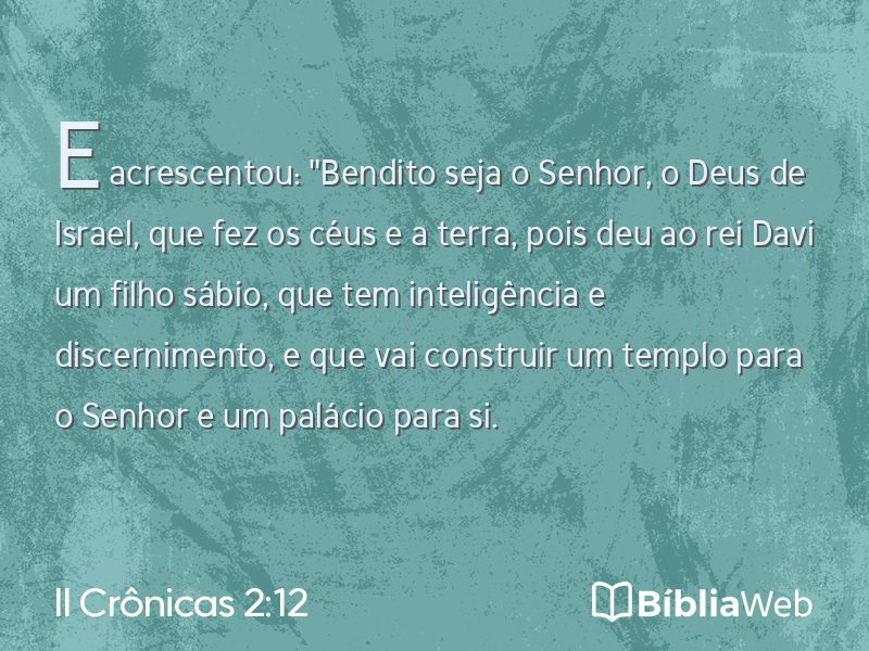 II Crônicas 2:12 em imagem para compartilhar